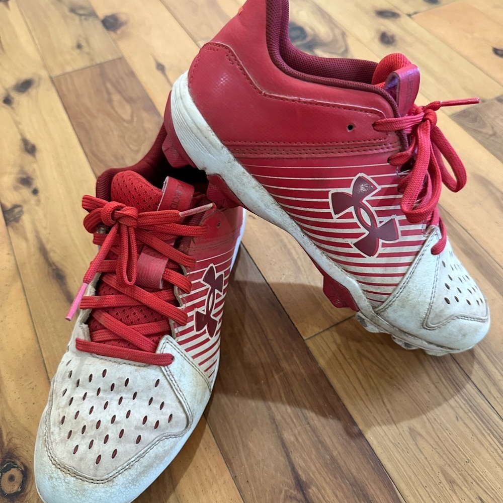 Under Armour Red and White  Athletic Shoes(Size 4Y)